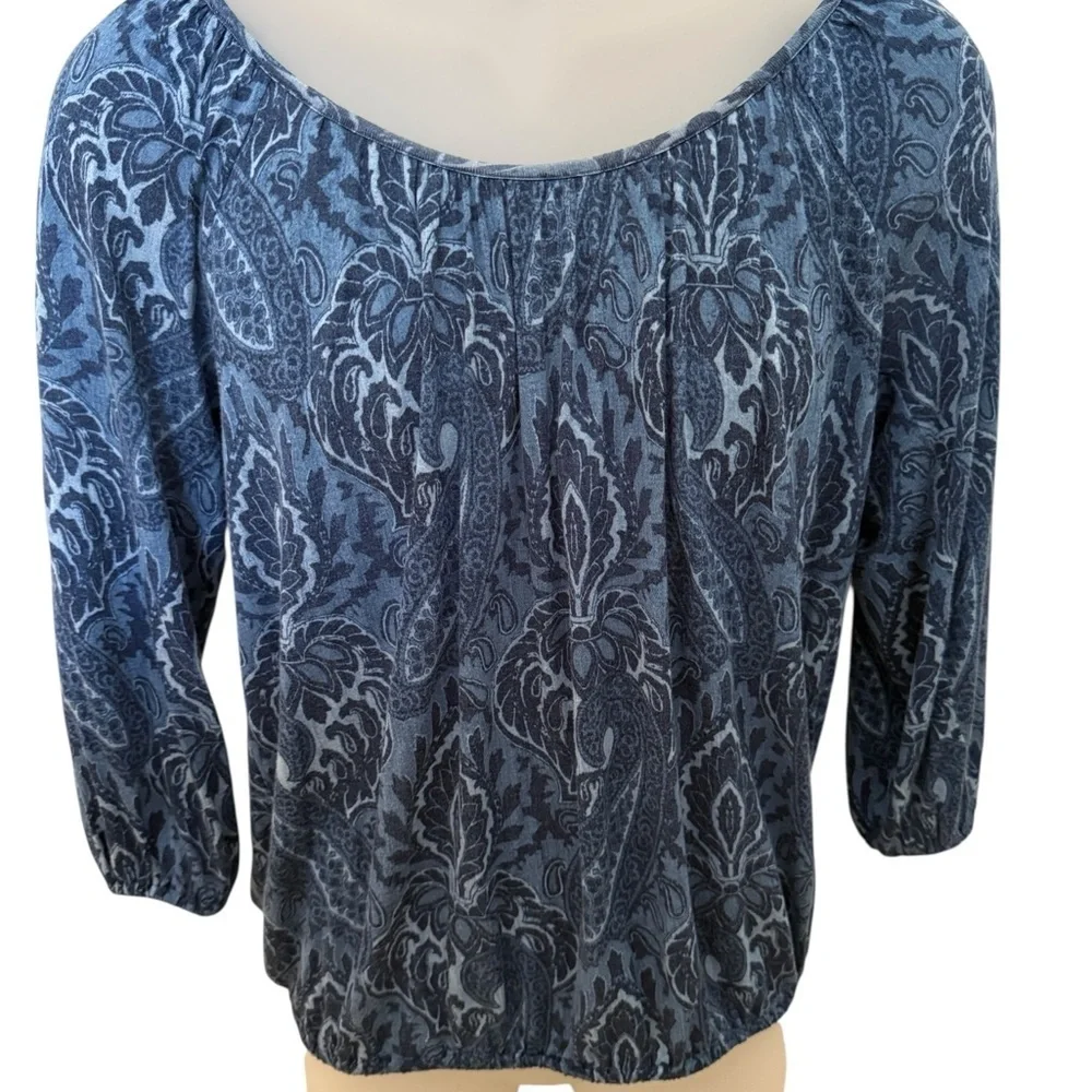 Michael Kors MK Blue Paisley Top Bouse Women PS Small